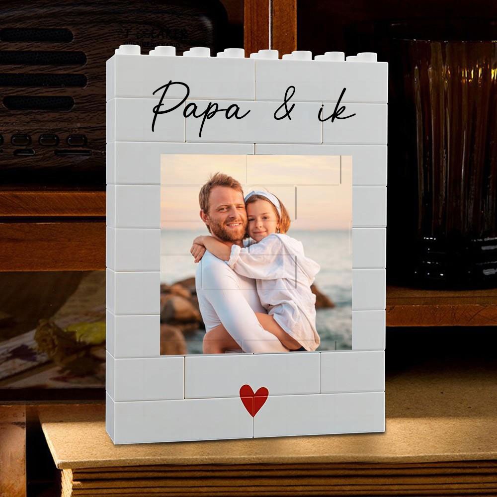 Gepersonaliseerde Fotobouwsteen | Nieuwe Papa Cadeau | Vaderdag Cadeau Ideeen