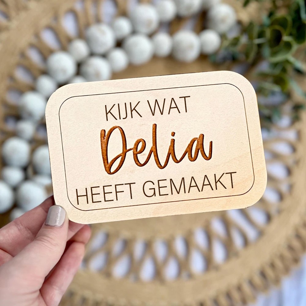 Kijk wat ik heb gemaakt: gepersonaliseerde kinderkunstmagneten, houten naammagneten, unieke kinderkunstwerkdisplaymagneten, geschikt voor de koelkast.