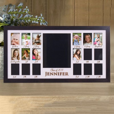 Gepersonaliseerd K-12 Schooljaren Fotolijstbord met naam Houten Terug naar schoolcadeaus voor kinderen