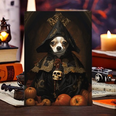 Gepersonaliseerd Halloween Huisdier Portret Frame Aangepaste Halloween Poster Grappige Muurkunst voor Huisdierliefhebbers Herinneringsgeschenken