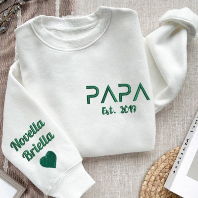 Gepersonaliseerde geborduurde sweatshirt hoodie Uniek cadeau voor papa Vaderdag cadeau-ideeën