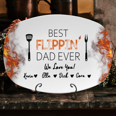Gepersonaliseerde kunstdruk Beste Flippin Dad Ever Bord met kindernamen Vaderdagcadeaus