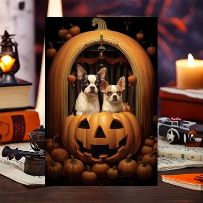 Gepersonaliseerd Halloween Huisdier Portret Frame Aangepaste Halloween Poster Grappige Muurkunst voor Huisdierliefhebbers Herinneringsgeschenken