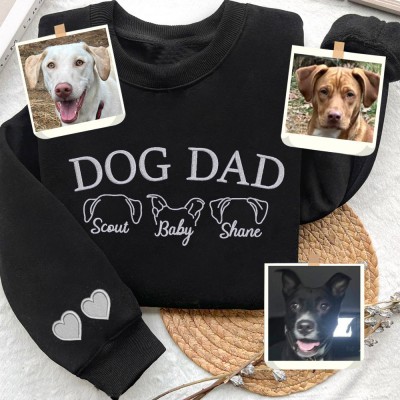 Aangepaste Dog Dad geborduurde sweatshirt hoodie leuke aandenken cadeaus voor dierenliefhebbers Vaderdag cadeau