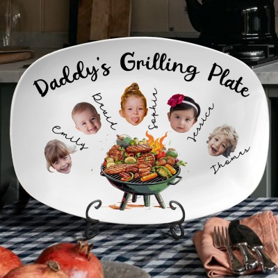 Gepersonaliseerde grillplaat voor papa met foto en namen van de kinderen, uniek cadeau voor papa, cadeau-ideeën voor vaderdag
