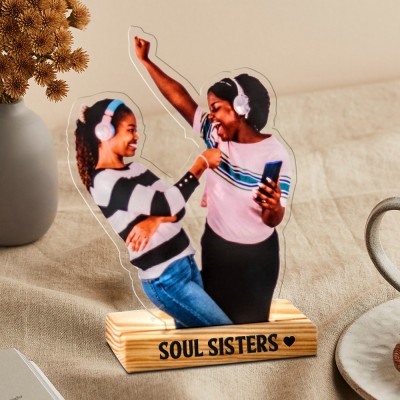 Gepersonaliseerd acryl portretfotobeeldje voor haar Herdenkingscadeaus voor vrienden Kerstcadeau