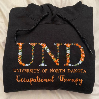 Gepersonaliseerde geborduurde bloemenletter college sweatshirt hoodie aandenken cadeau voor afstuderen