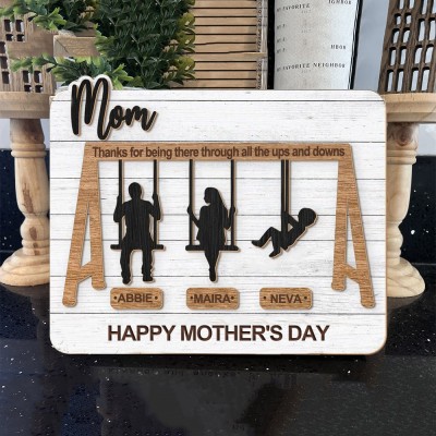 Gepersonaliseerd houten schommelbord met namen Cadeaus voor moeder Oma Moederdag cadeau-ideeën