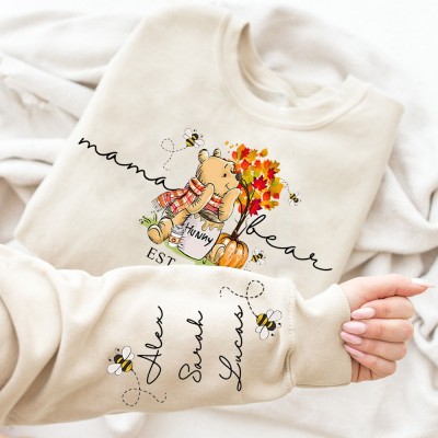 Aangepaste Mama Bear Geborduurde Sweatshirt Hoodie Met Namen Cadeau Voor Moeder Kerstcadeau Ideeën
