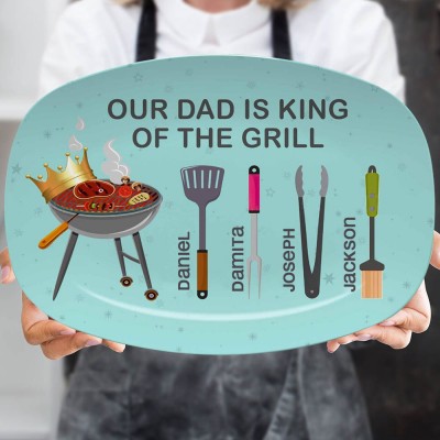 Gepersonaliseerd Onze Vader Is Koning van de Grillplaat Vaderdagcadeau
