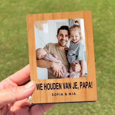 Persoonlijke vader koelkastmagnet met foto, op maat gemaakte grootvader foto magneet, unieke ruimtemagneet met lijst, cadeau voor papa, Vaderdag cadeau.