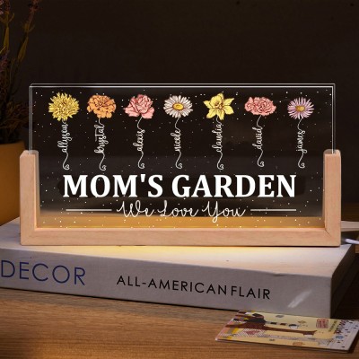  Gepersonaliseerde Moeders Tuin We Love You Geboorte Bloem Houten Nachtlampje Unieke Kerstcadeaus Voor Moeder Oma