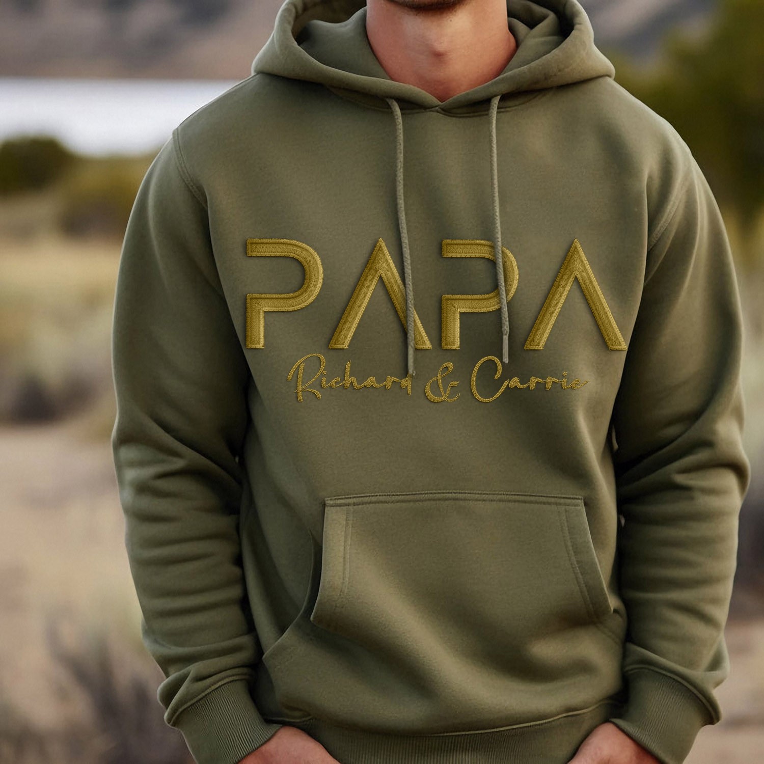 Embroidered Papa Hoodie Sweatshirt Personalised With Kids Names Keepsake Father's Day Gift Ideas