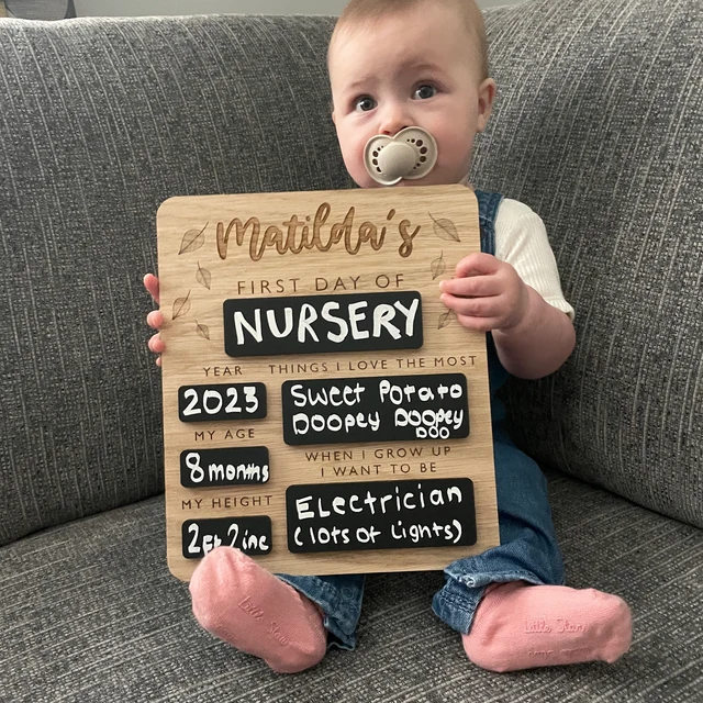 Custom Reusable First Day of School Sign Back To School Board Personalised Wooden Sign Gift For Kids