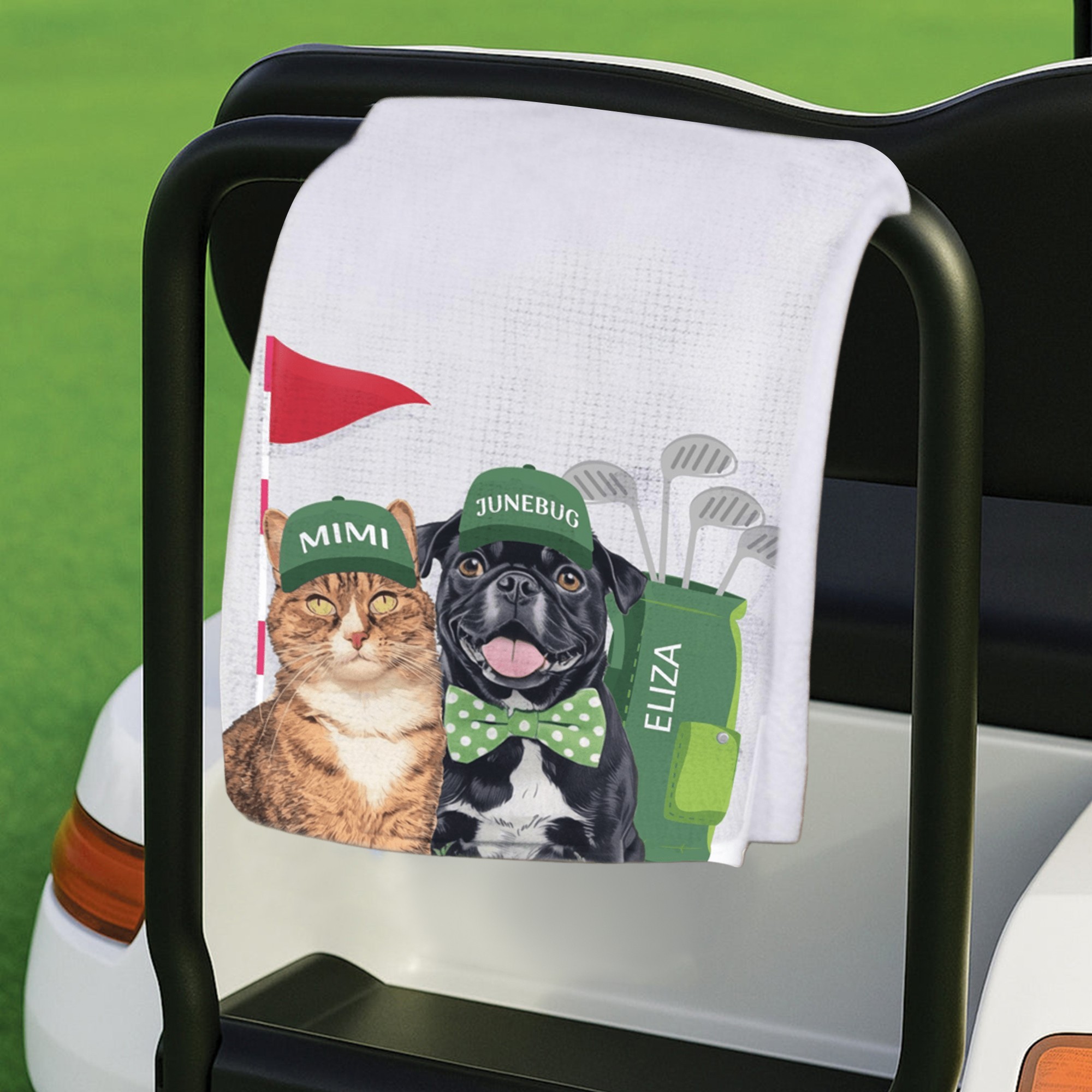 Custom Pet Golf Towel with Pet Photo and Name Gifts for Dog Lover Cat Lover Personalised Golf Lover Gifts