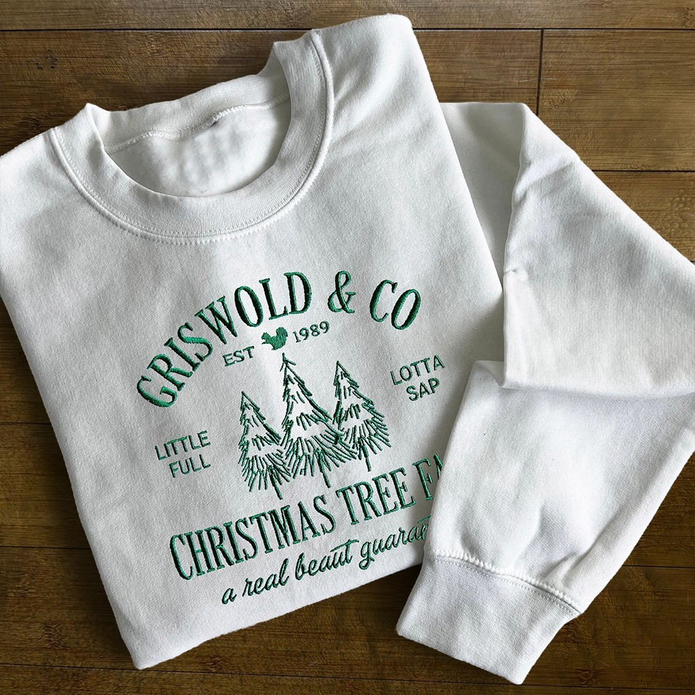 Christmas Tree Farm Embroidered Sweatshirt Hoodie Gift Ideas for Women Christmas Gifts