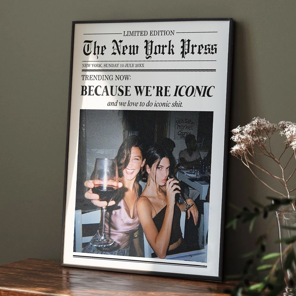 Custom Newspaper Print Frame Personalised Gifts for Friends Best Friend Gift Funny Gift for Her