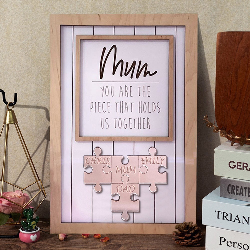 Custom Wood Mum Puzzle Sign with Kids Names New Mum Gift Unique Gifts for Mum Grandma Mother's Day Gift Ideas
