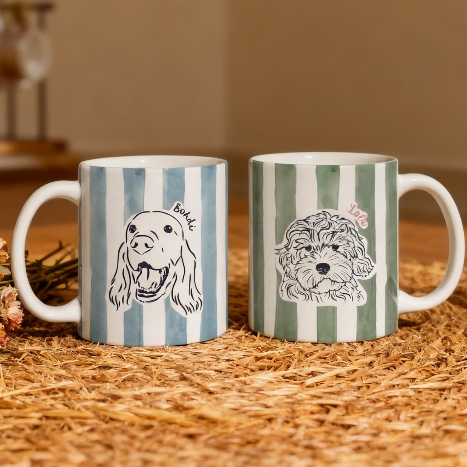 Custom Pet Portrait Mug with Name Memorial Gifts for Dog Owners Pet Lover Gift