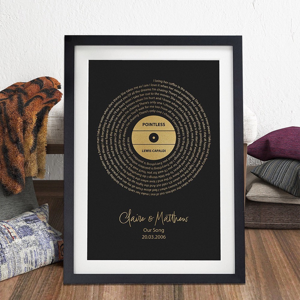 Custom First Dance Wedding Song Lyrics Print Frame for Couples Anniversary Gift Ideas