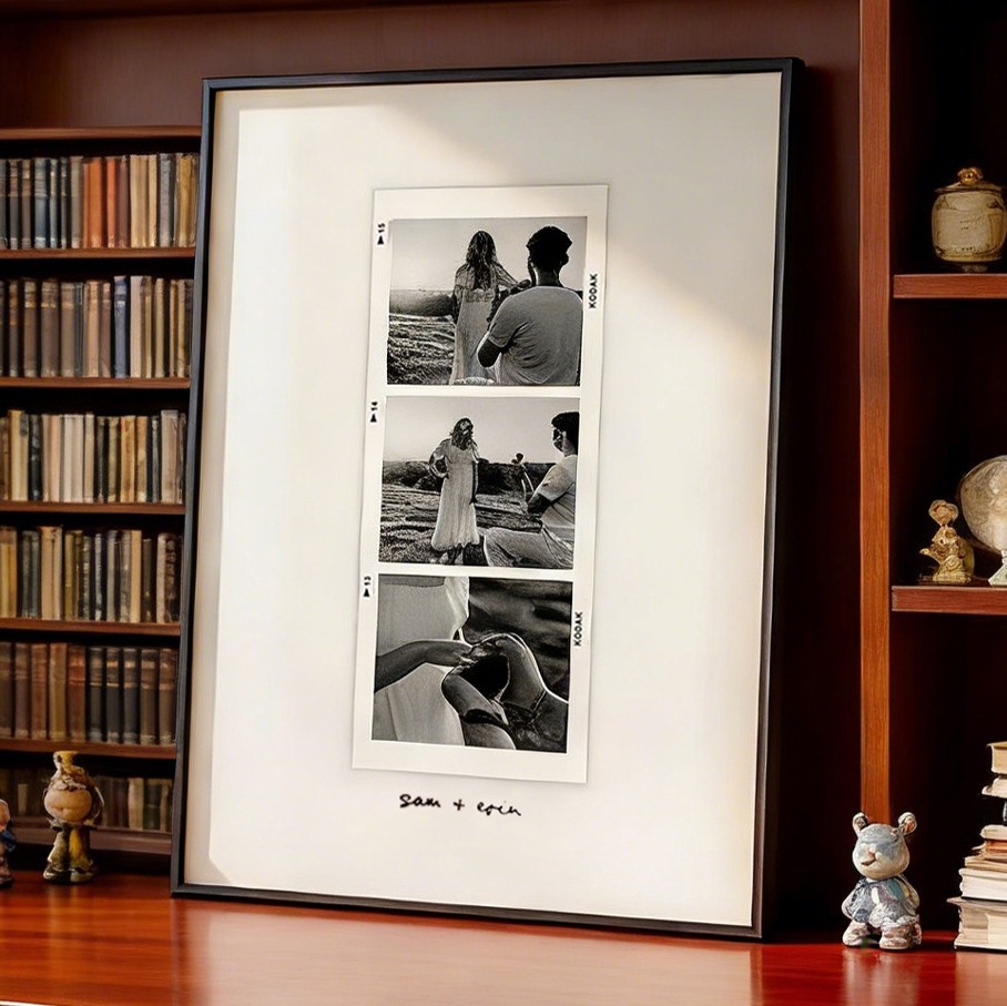 Custom Couples Photo Print Frame Engagement Gifts Wedding Anniversary Gift for Him Her Valentine's Day Gifts