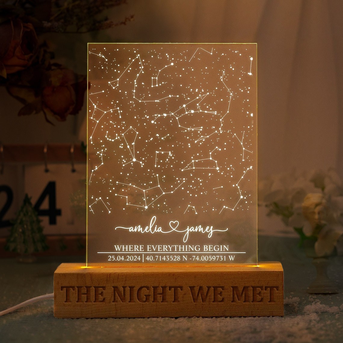 Custom Star Map Night Light Special Day Constellation Map for Couple Anniversary Gift for Wife Husband Christmas Gift