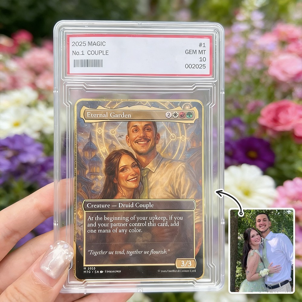 Custom Couples Anime Style Photo Magic Card Keepsake Gifts for Couple Anniversary Gift Valentine's Day Gift