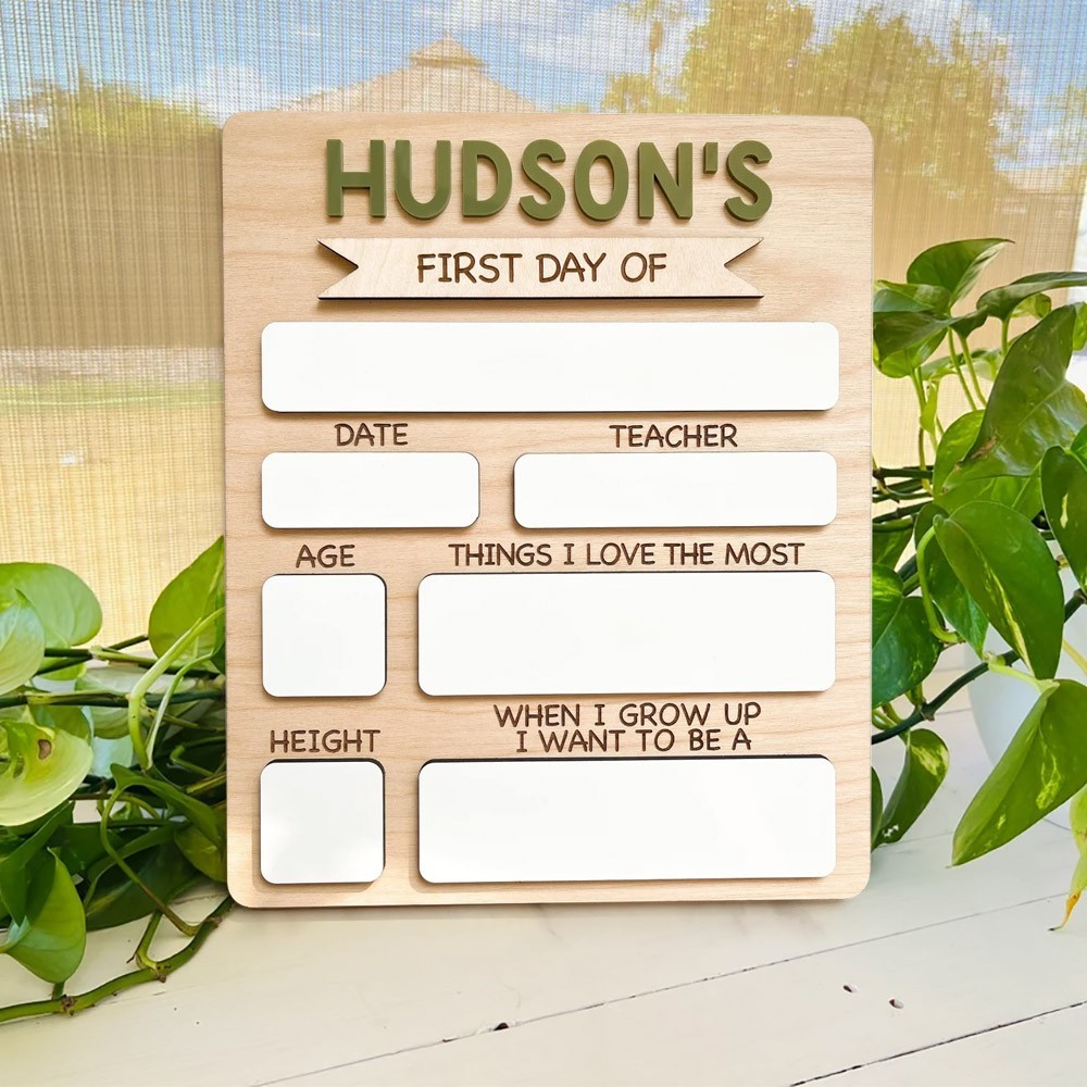 Custom Handmade Wood Reusable Back to School Sign Unique Keepsake Gift Ideas for Kids