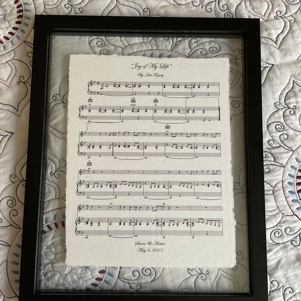 Custom First Dance Music Sheet Frame Keepsake Gifts for Couples Wedding Anniversary Gift for Him Her