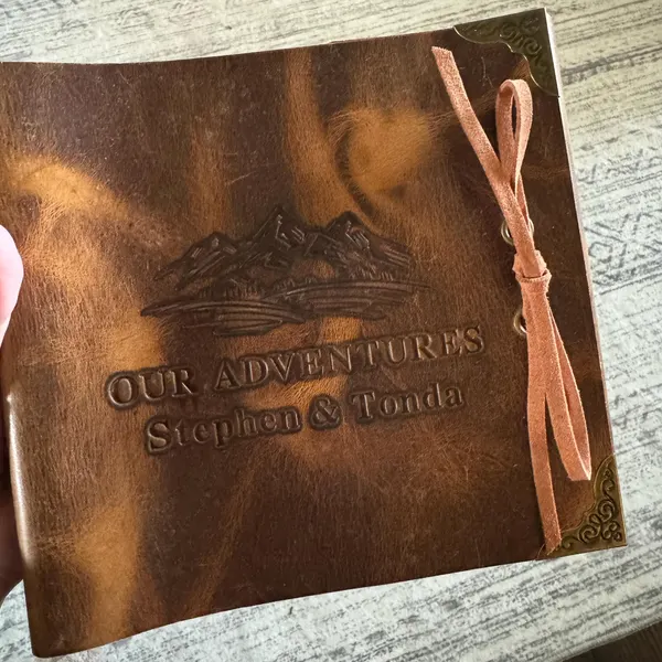 Our Adventure Book Personalised Leather Photo Album Anniversary Gifts for Her Him Valentine's Day Gifts for Couples