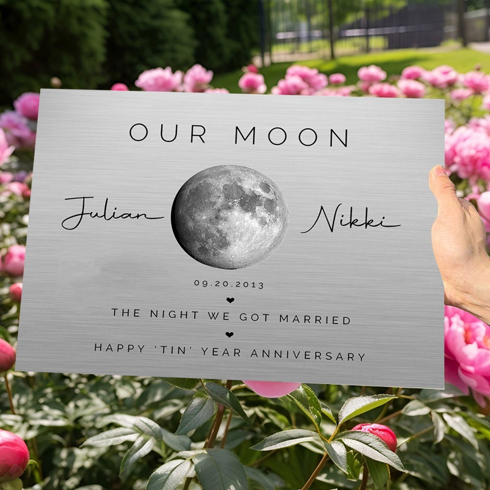 Personalised Our Moon Phase Print Gift for Wife Husband 10 Years Anniversary Gifts Wedding Gift Ideas