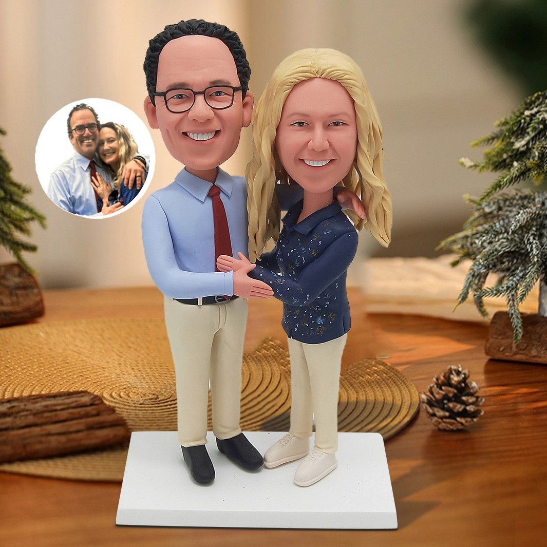 Custom Couple Bobblehead from Photo Wedding Anniversary Gifts Unique Gift for Couples Birthday Gift for Her Him