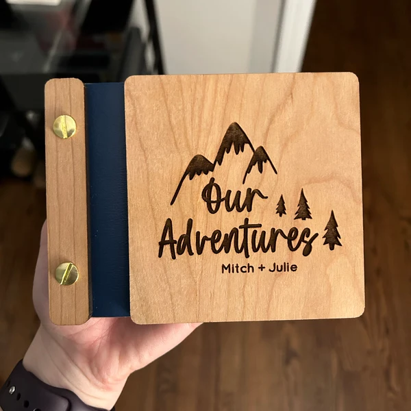 Custom Wood Scrapbook Photo Album Our Adventure Book Gifts for Couples Anniversary Gift for Wife Valentine's Day Gifts