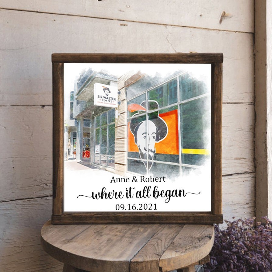 Where It All Began Watercolor House Portrait from Photo Personalised 1st Anniversary Gifts Valentine's Day Gift for Couples