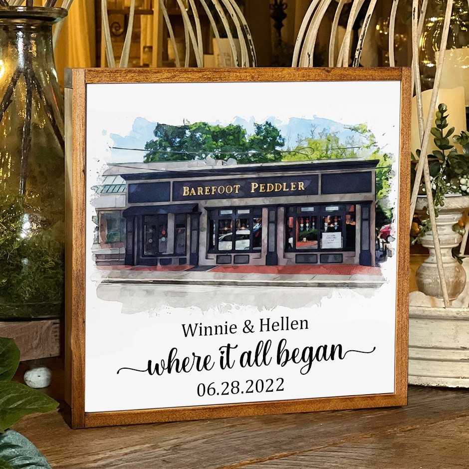 Custom Watercolor House Portrait from Photo Where It All Began Gift for Couple Anniversary Gift Valentine's Day Gift for Him Her