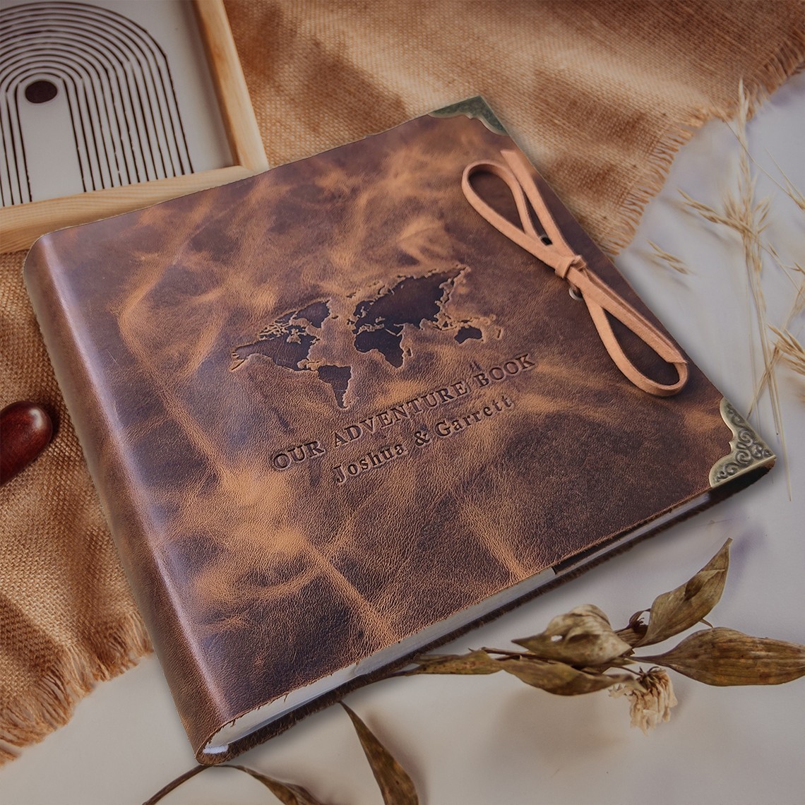 Personalised Leather Photo Album Our Adventure Book for Anniversary Valentine's Day Gifts Unique Gift for Couples