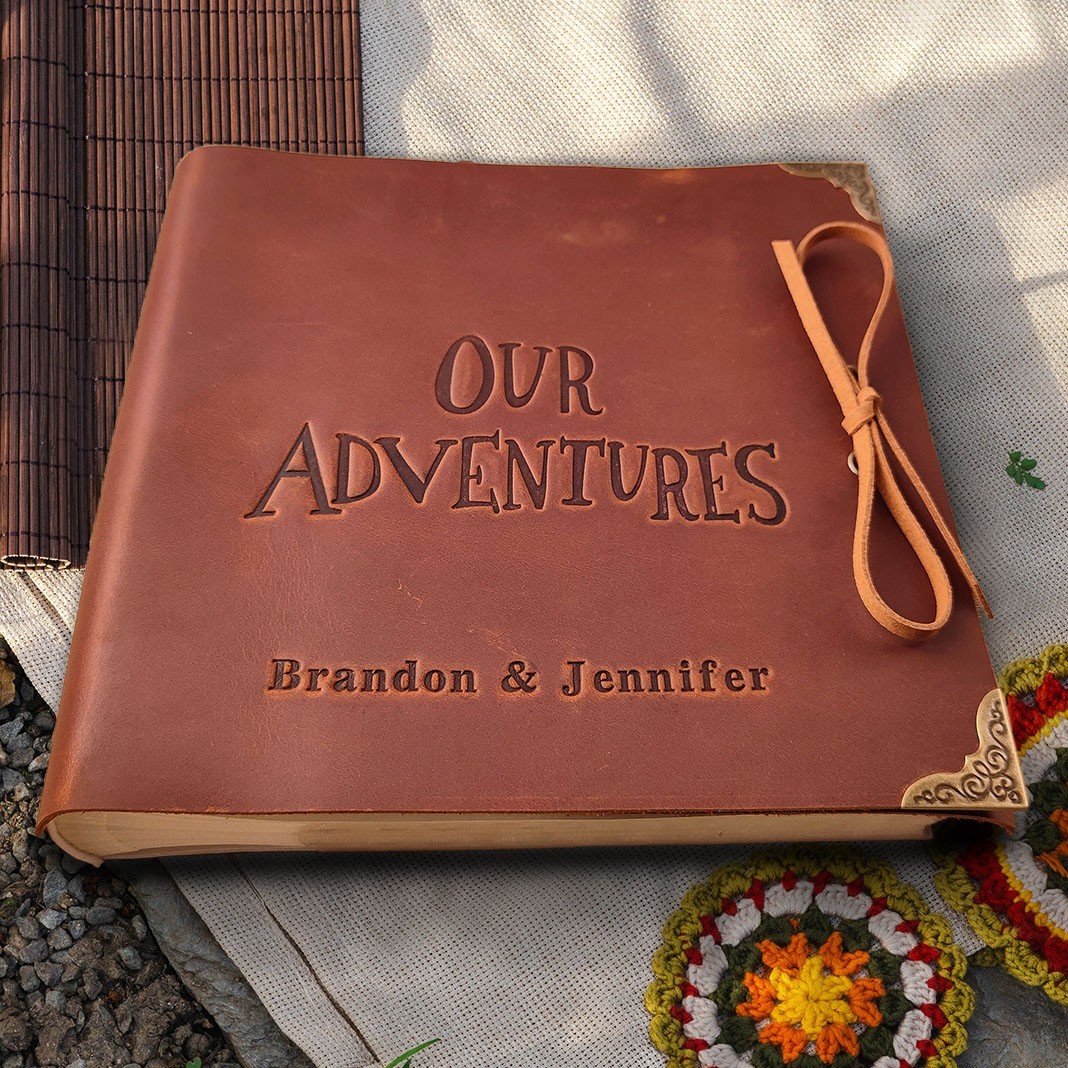 Personalised Our Adventure Book Leather Photo Album Unique Gifts for Anniversary Valentine's Day Love Gifts for Couple