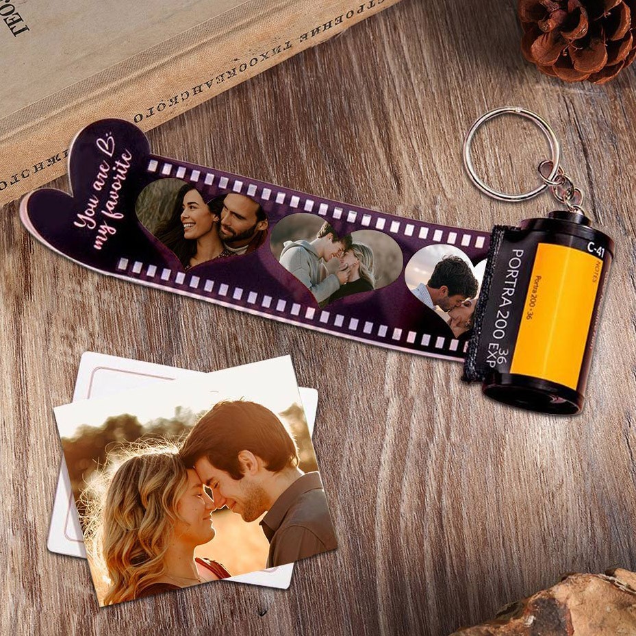 Custom Photo Film Roll Keychain Unique Gifts for Couples Anniversary Gift for Her Him Valentine's Day Gifts