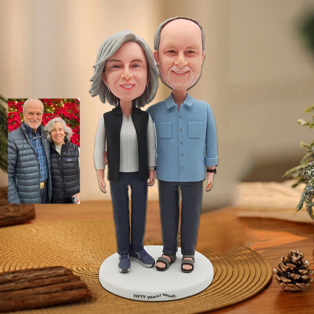 Custom Couple Bobblehead from Photo 50th Wedding Anniversary Gift Unique Gifts for Parents