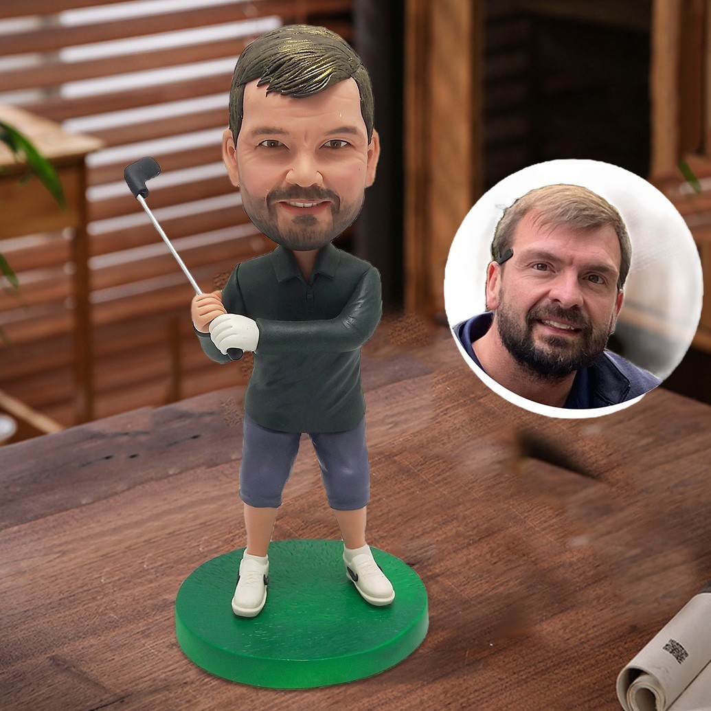 Custom Golf Bobblehead from Photo for Men Unique Fan Golf Gifts For Him Birthday Gift for Golf Lovers