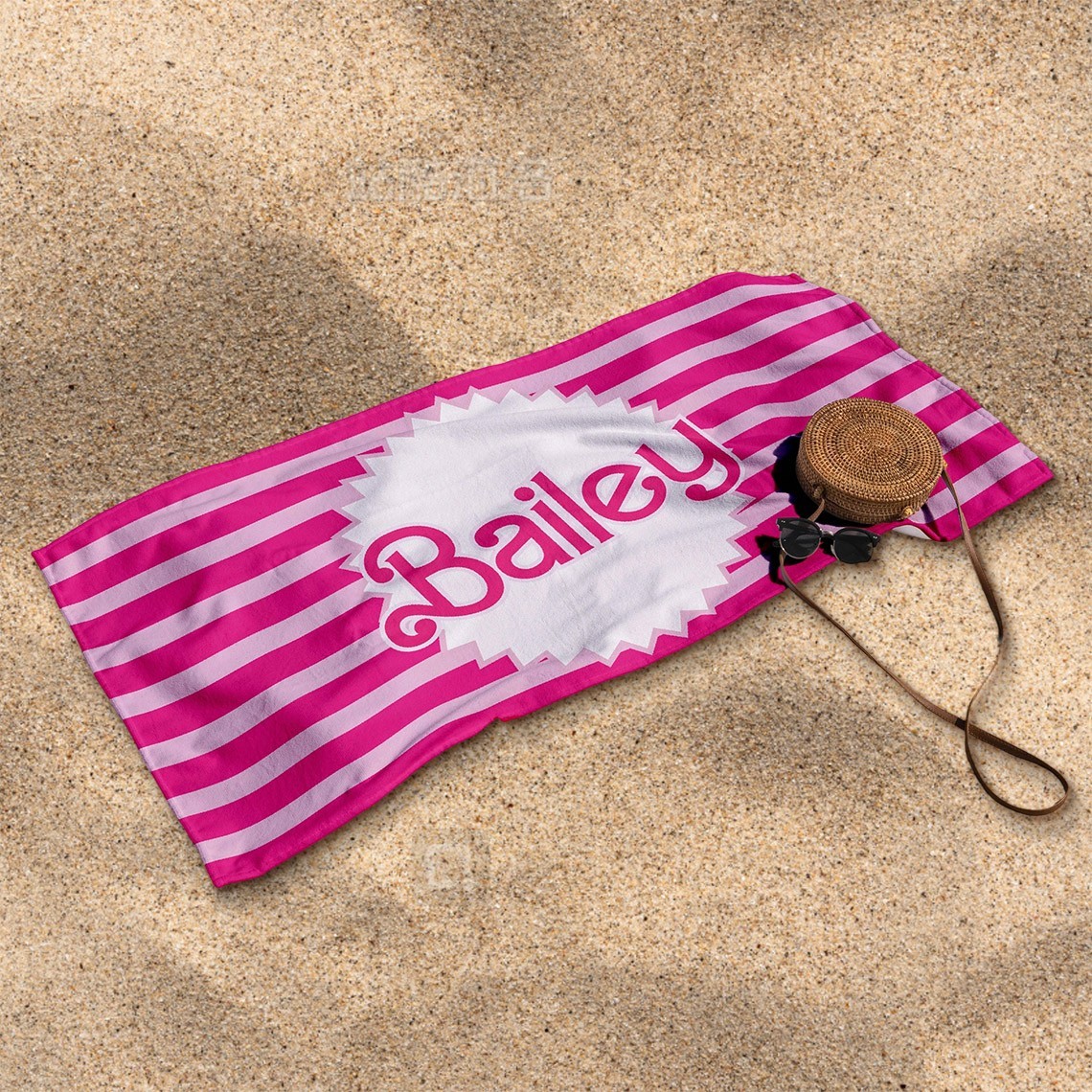 Personalised Beach Towel with Name Custom Pool Towel Summer Gift for Kids Birthday Gift Ideas