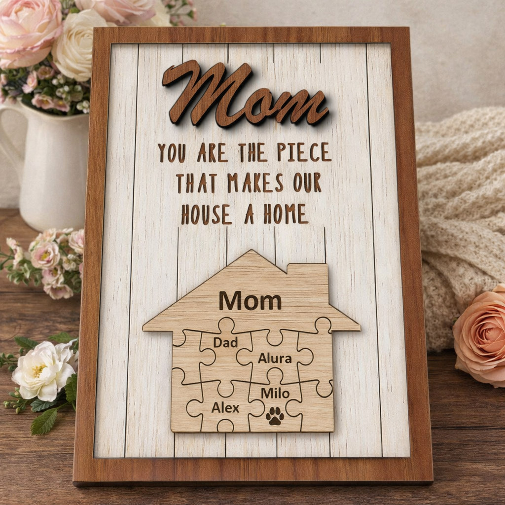 Mum You Are The Piece That Makes Our House A Home Personalised Mum Puzzle Sign Gift for Mum Grandma Mother's Day Gifts