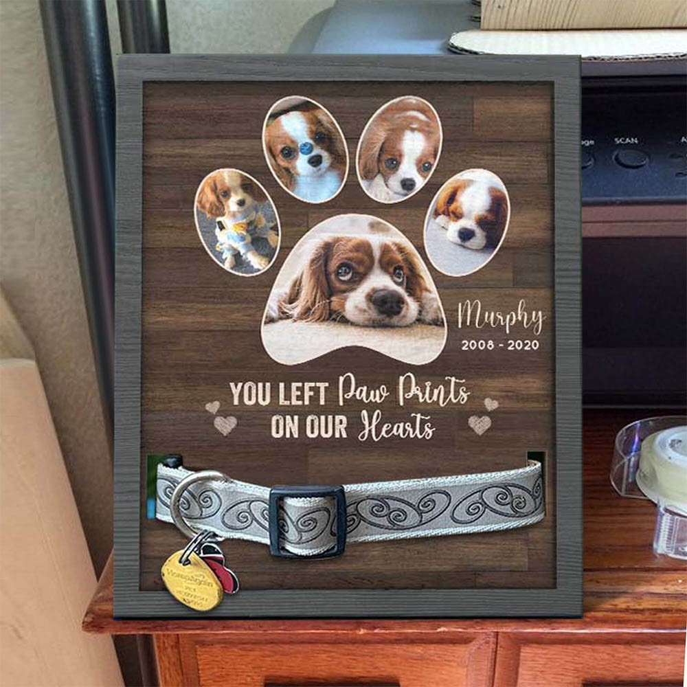 Custom Pet Photo Frame with Collar Holder Pet Loss Gifts Memorial Gift for Pet Lovers