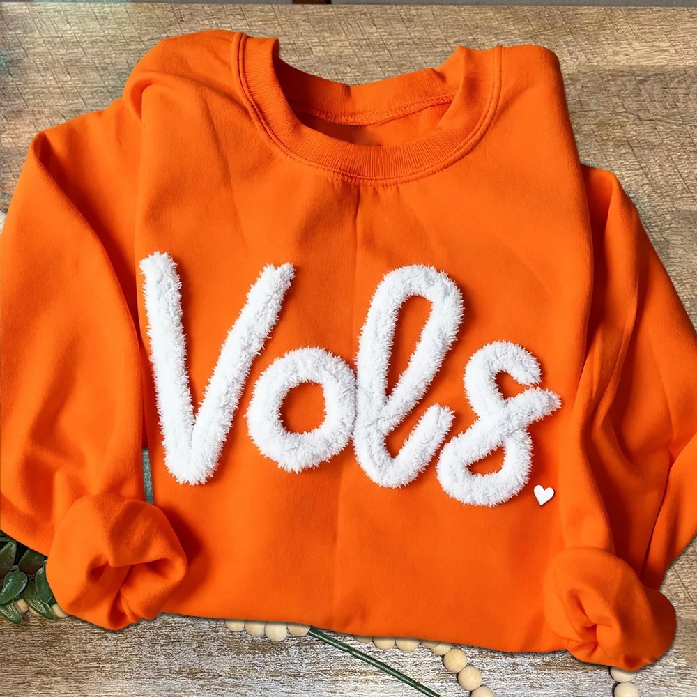 Custom Chenille Embroidered Team Sport Sweatshirt with Game Day Fuzzy Letter Unique Gift for Game Day