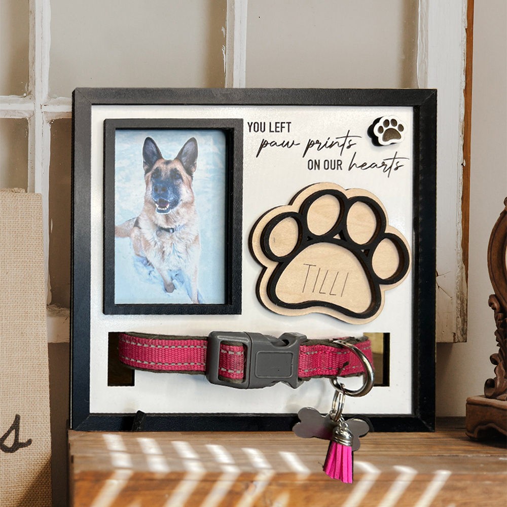 Personalised Pet Memorial Collar Frame Sign with Photo Keepsake Gift for Pet Lover Pet Sympathy Gift