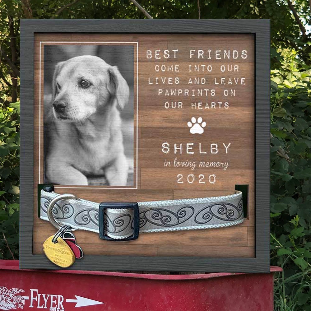 Personalised Wooden Pet Collar Frame Unique Pet Loss Gift Memorial Gift for Pet Lovers