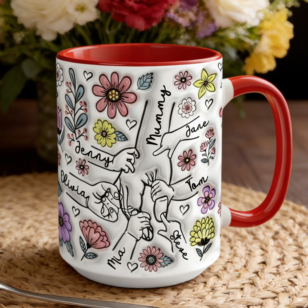 Custom Mummy Mug With Kids Names Personalised Ceramic Coffee Cup Unique Birthday Gift For Mum Grandma Mothers Day Gift