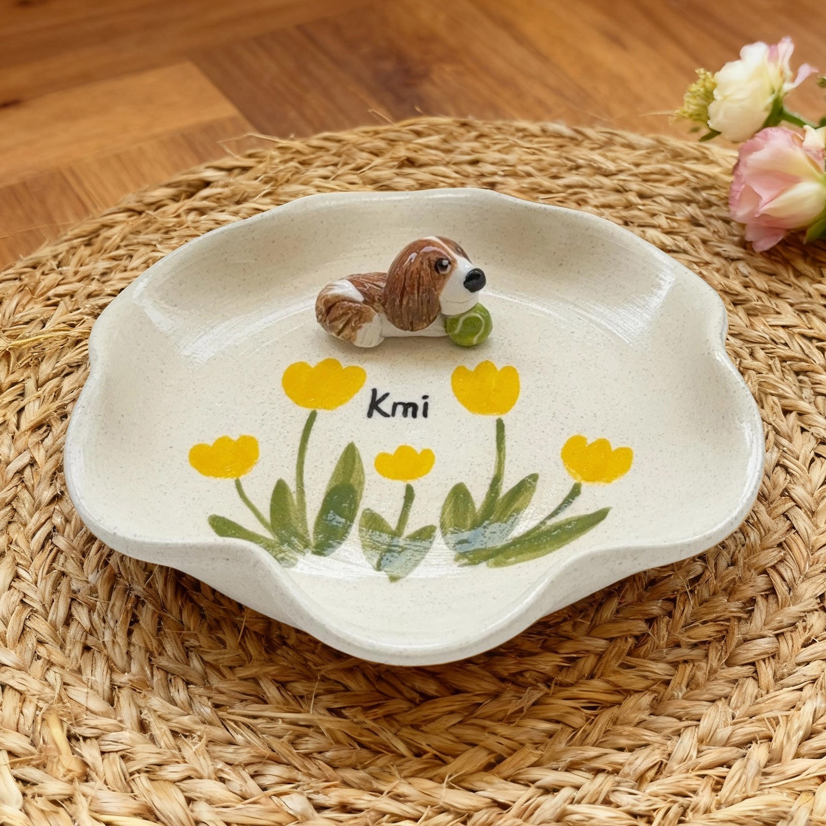 Custom Pet Figurine Jewelry Tray with Name Dog Owner Gift Unique Gift for Pet Lovers Christmas Gift