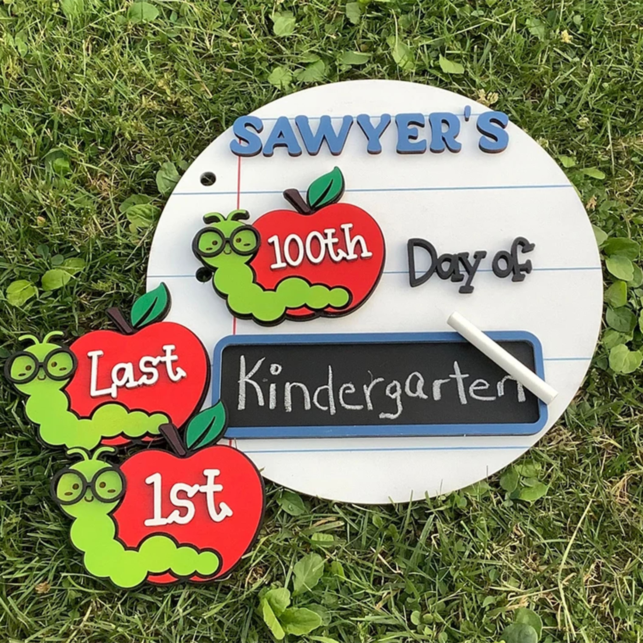 Personalised Handwriting Blank Chalkboard First Day of School Sign With Kid's Name Unique Back To School Sign Gift