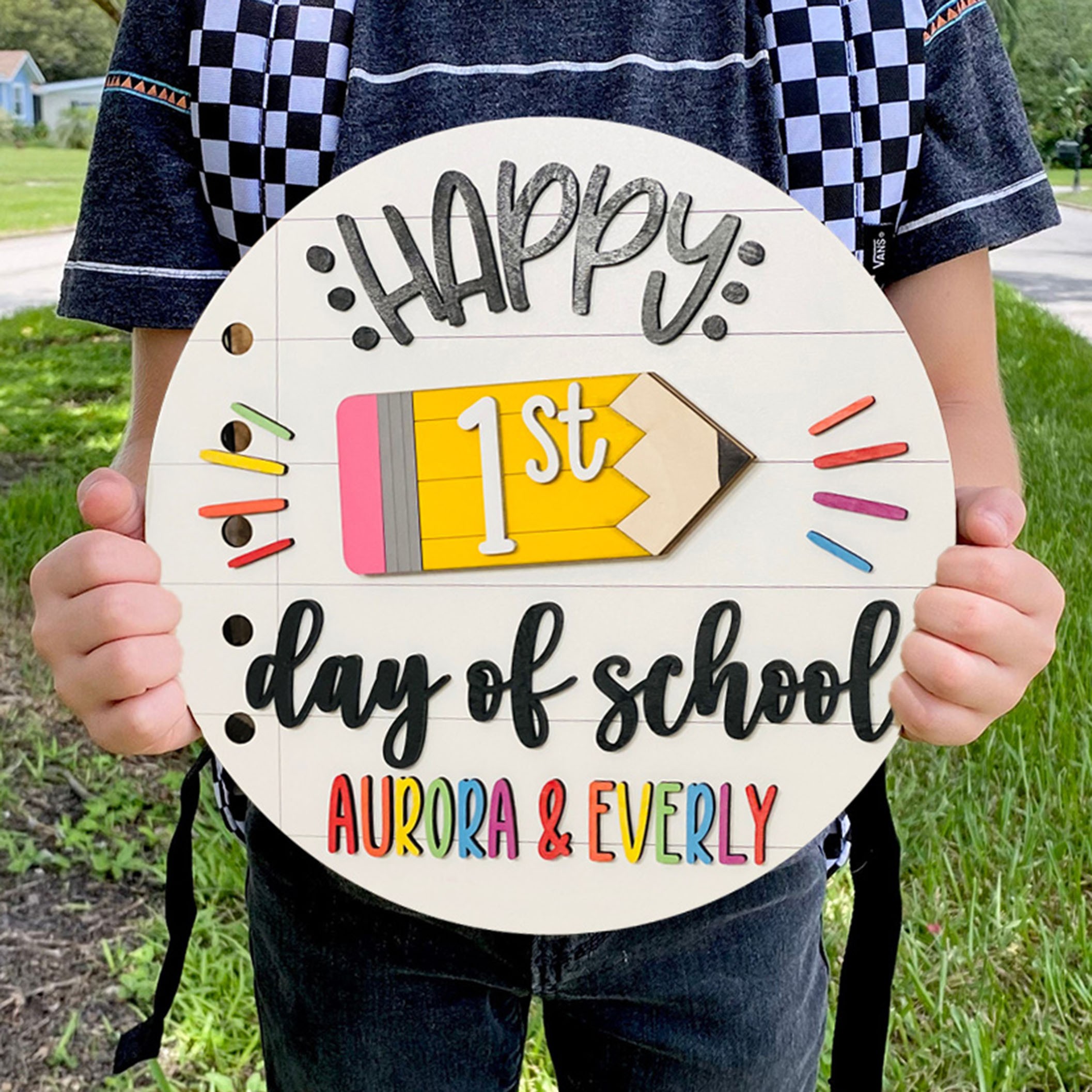 Custom First/100th/Last Day of School Interchangeable Back to School Sign Gift Ideas for Kids